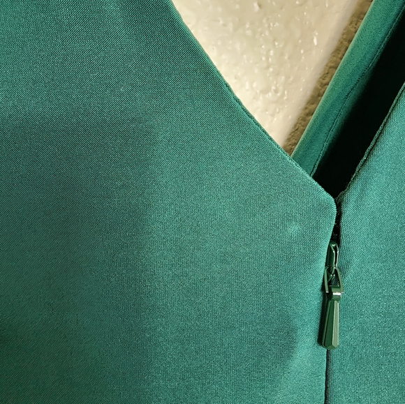 Alfred Sung Three-Quarter Sleeve Draped Full Skirt Dress In Hunter D736 … - Picture 6 of 10